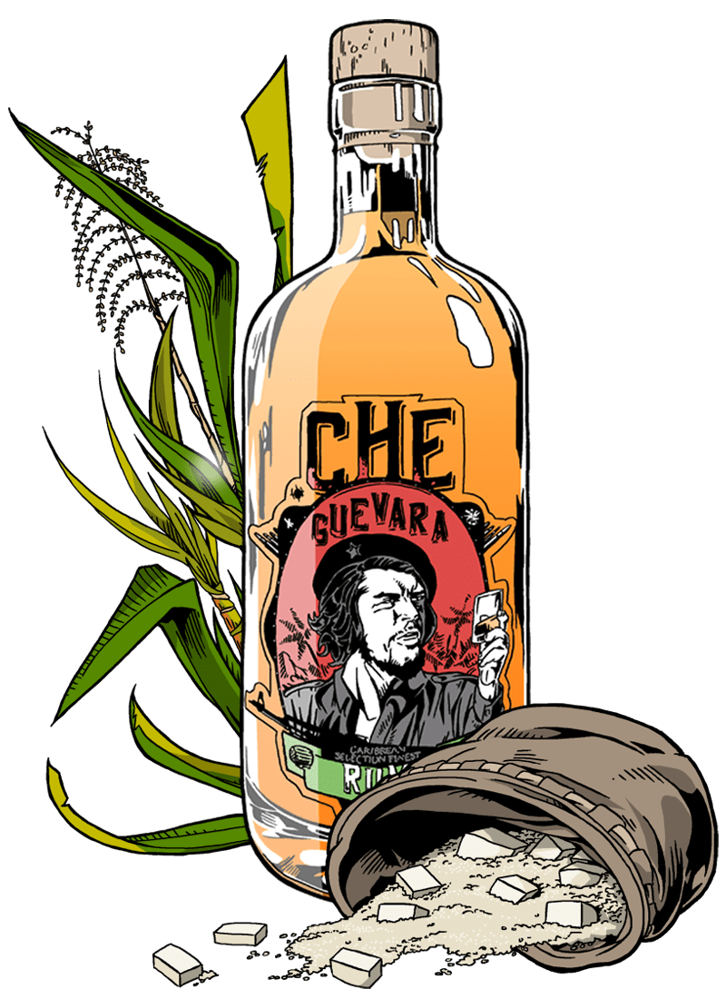 Illustration der Rumflasche Edition Che Guevara